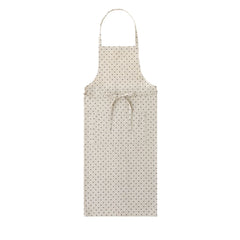 Linen Full Apron: Natural Dot