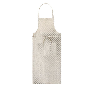 Linen Full Apron: Natural Dot