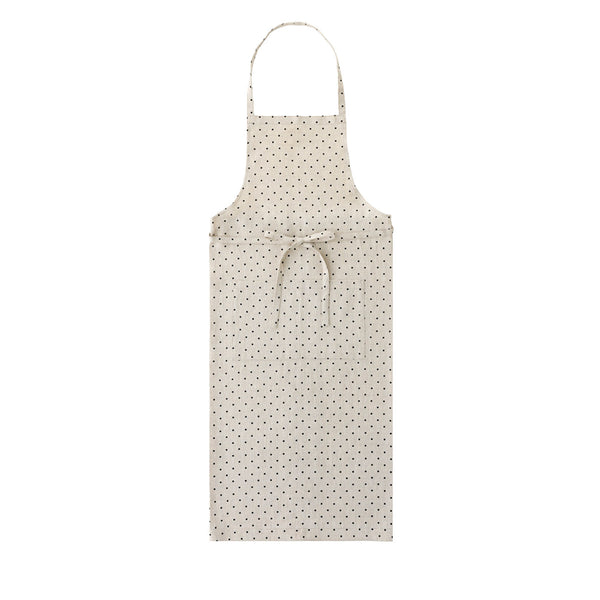Linen Full Apron: Natural Dot