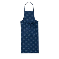 Linen Full Apron: Navy Dot