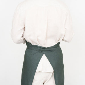 Linen Full Apron: Vert Noir