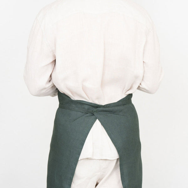 Linen Full Apron: Vert Noir