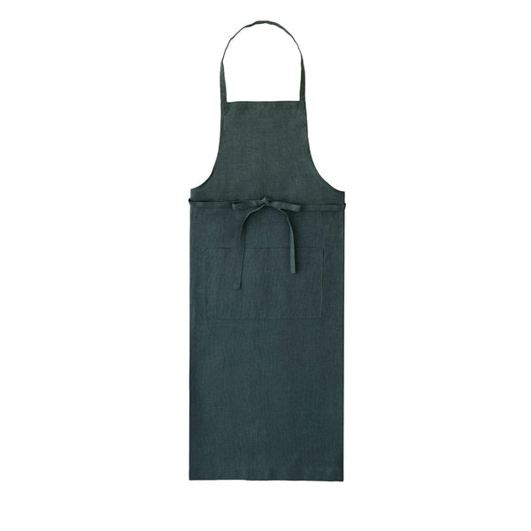 Linen Full Apron: Vert Noir
