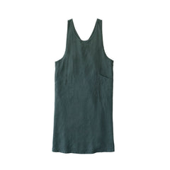 Linen Over Dress Apron: Vert Noir