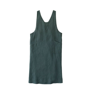 Linen Over Dress Apron: Vert Noir