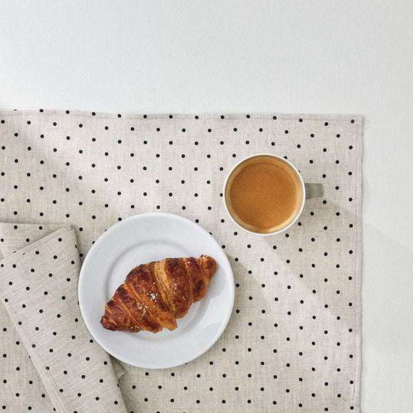 Linen Place Mat: Natural Dot