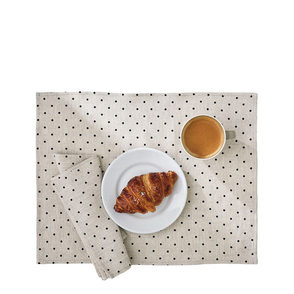 Linen Place Mat: Natural Dot