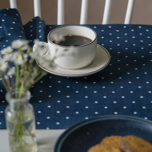 Linen Place Mat: Navy Dot