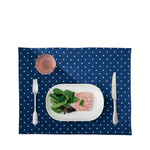 Linen Place Mat: Navy Dot