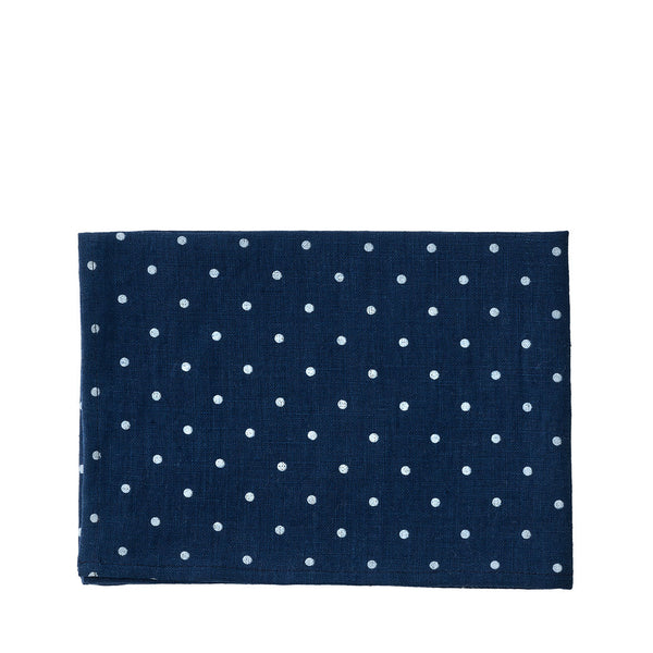 Linen Tea Towel: Navy Dot