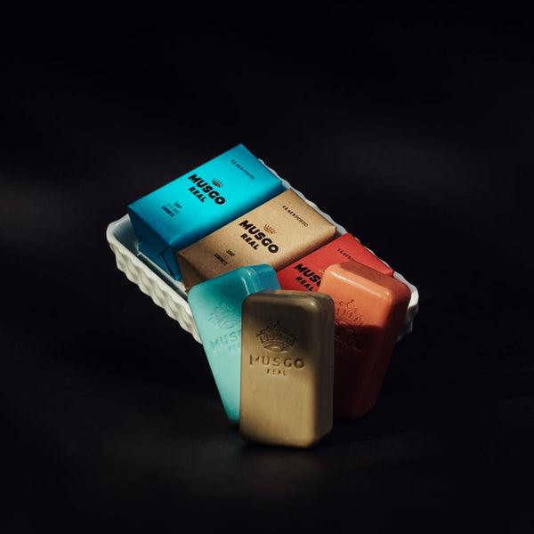 Musgo Real Soap Trio + Dish - 3 x 50g