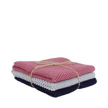 Redecker Woven Dishcloth Trio - Pink/Grey/Blue