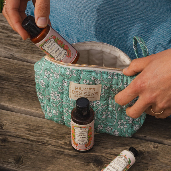 Rose Geranium Travel Kit in Quilted Bag