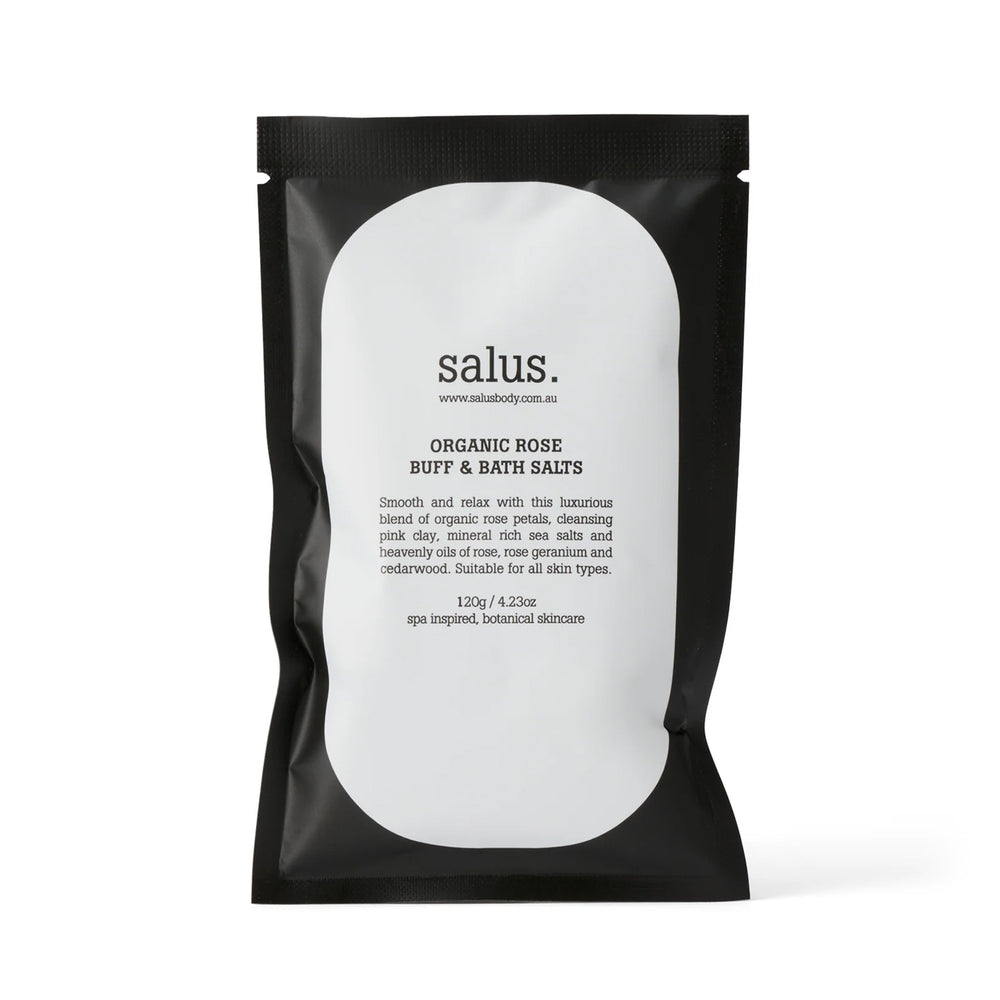 Salus Buff & Bath Salt Sachet - Organic Rose