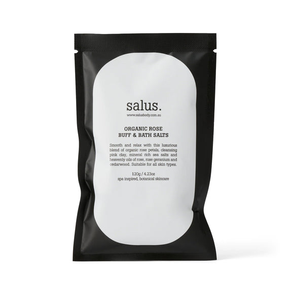 Salus Buff & Bath Salt Sachet - Organic Rose