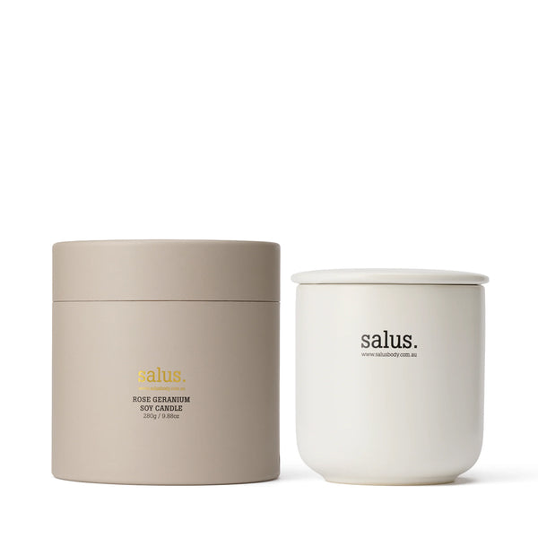Salus Rose Geranium Poreclain Soy Candle