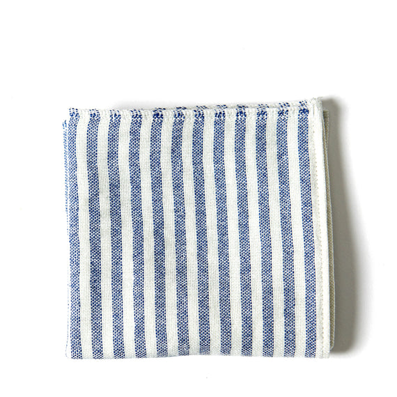 Sasawashi Gauze Handkerchief - Navy Stripe