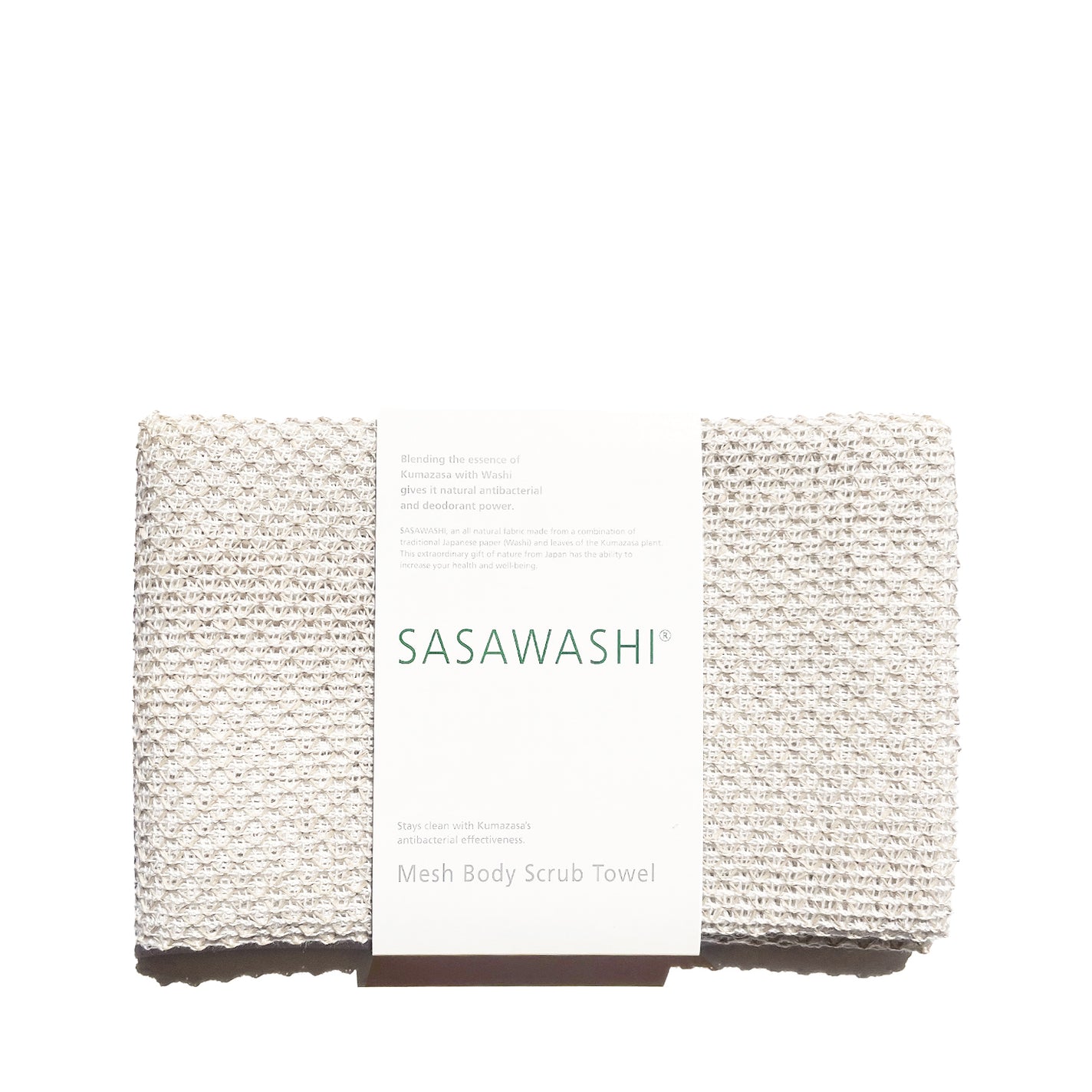 Sasawashi Mesh Body Scrub Towel - White