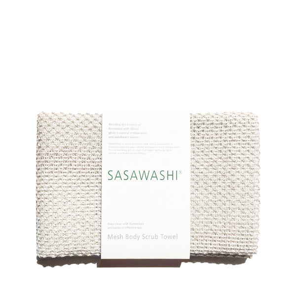 Sasawashi Mesh Body Scrub Towel - White