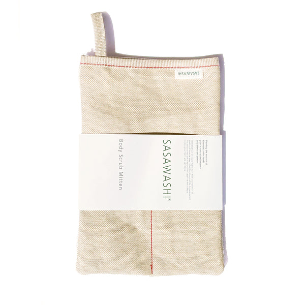 Sasawashi Red Stitch Scrub Mitt