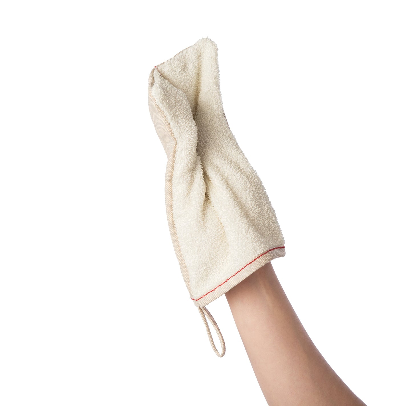 Sasawashi Red Stitch Scrub Mitt