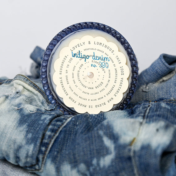 Simpatico Indigo Denim Hobnail 100hr Candle