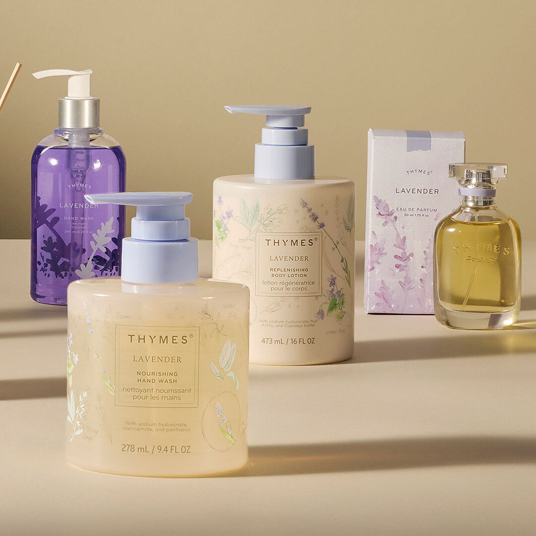 Thymes Lavender Nourishing Hand Wash in Glass