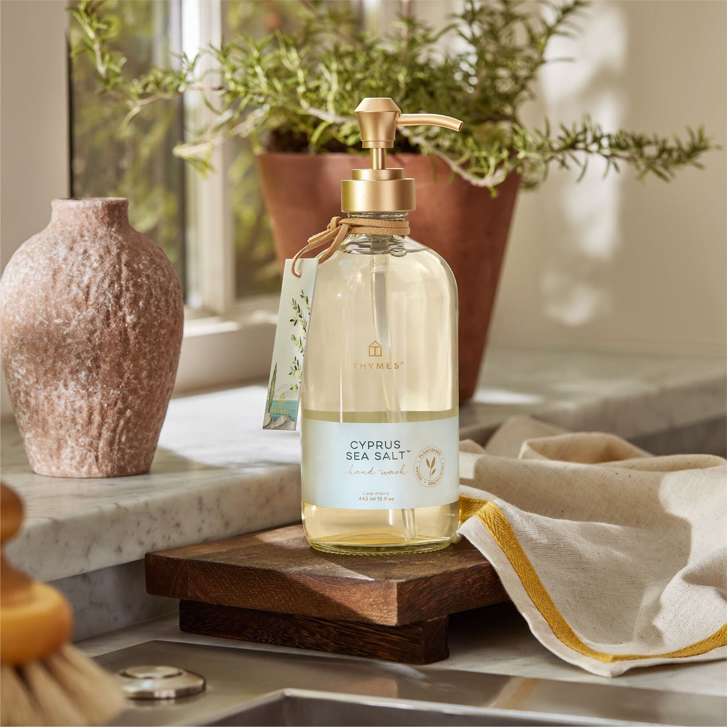 Thymes Cyprus Sea Salt Hand Wash in Glass