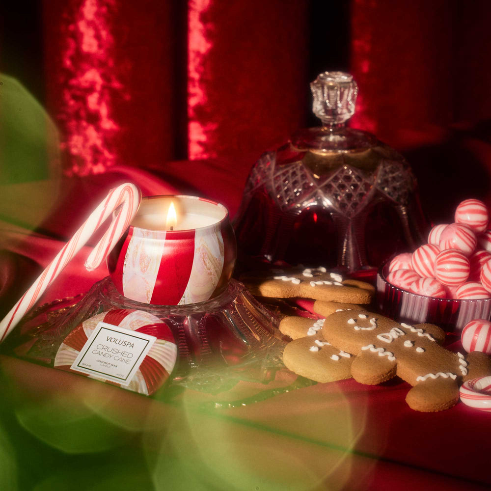 Crushed Candy Cane Decorative Candle