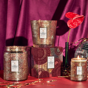 VOLUSPA Gilt Pomander & Hinoki Boxed 3 Wick Hearth Candle