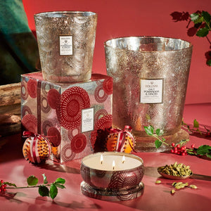 VOLUSPA Gilt Pomander & Hinoki Boxed 3 Wick Hearth Candle