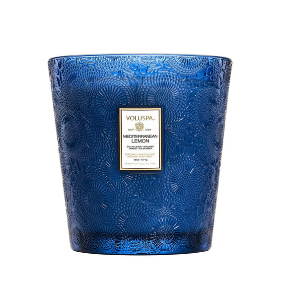 VOLUSPA Mediterranean Lemon Boxed 3 Wick Hearth Candle