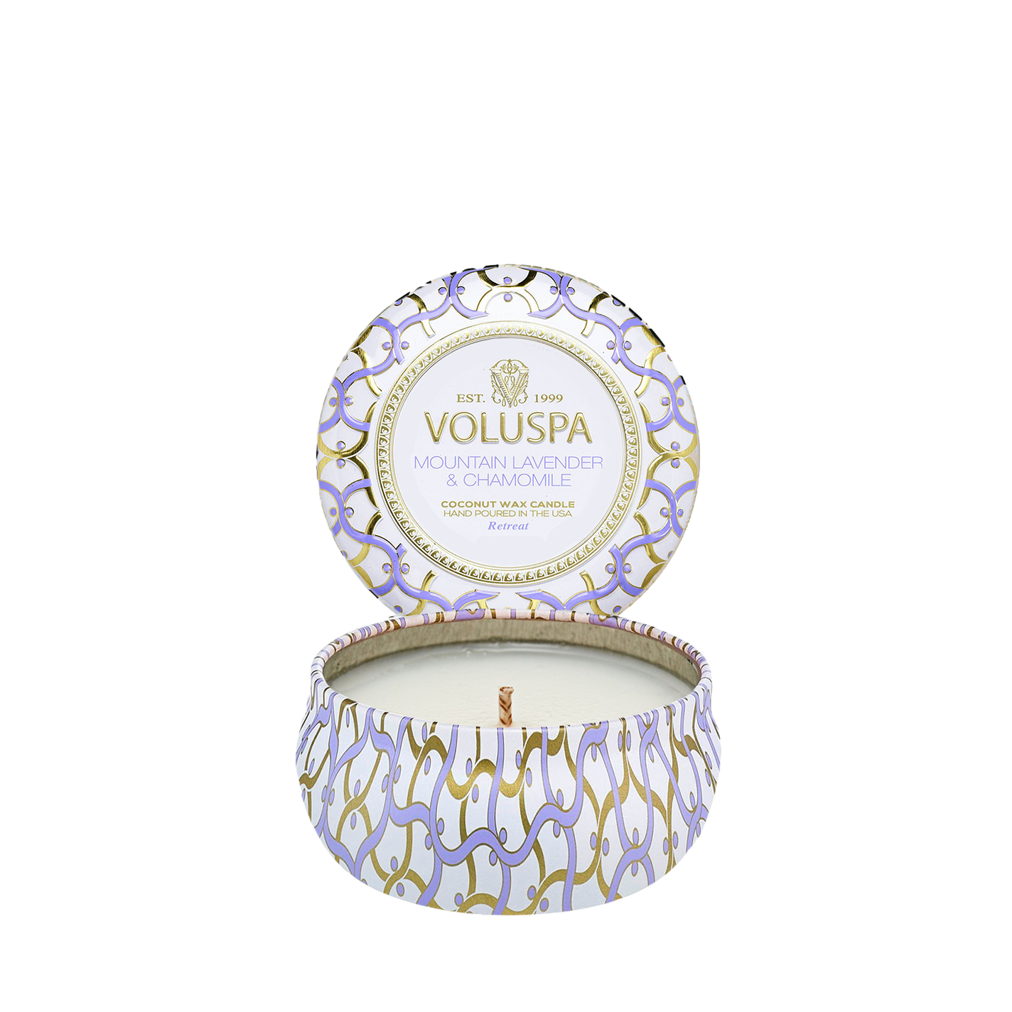 VOLUSPA Mountain Lavender & Chamomile Petite Tin Candle