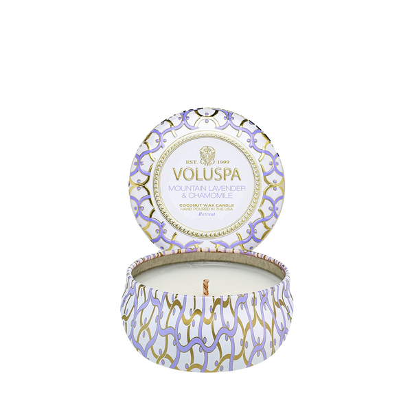 VOLUSPA Mountain Lavender & Chamomile Petite Tin Candle