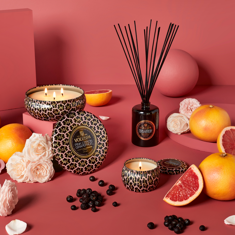 VOLUSPA Pink Citron Grapefruit Decorative Candle