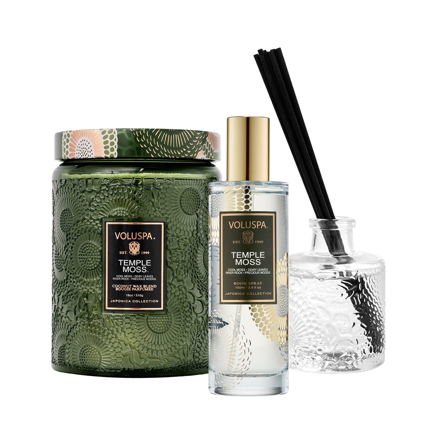 VOLUSPA Temple Moss Best Sellers Bundle - Value $185