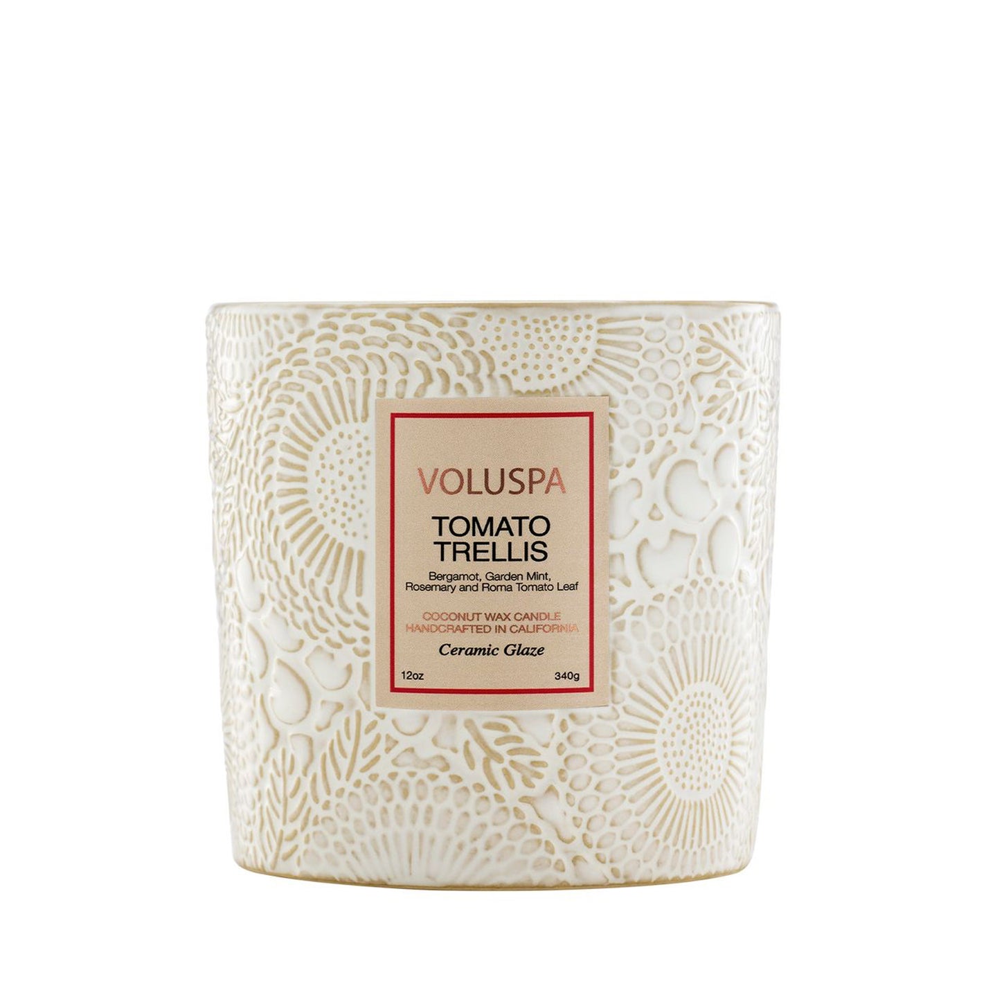 VOLUSPA Tomato Trellis Ceramic Luxe Classic Candle