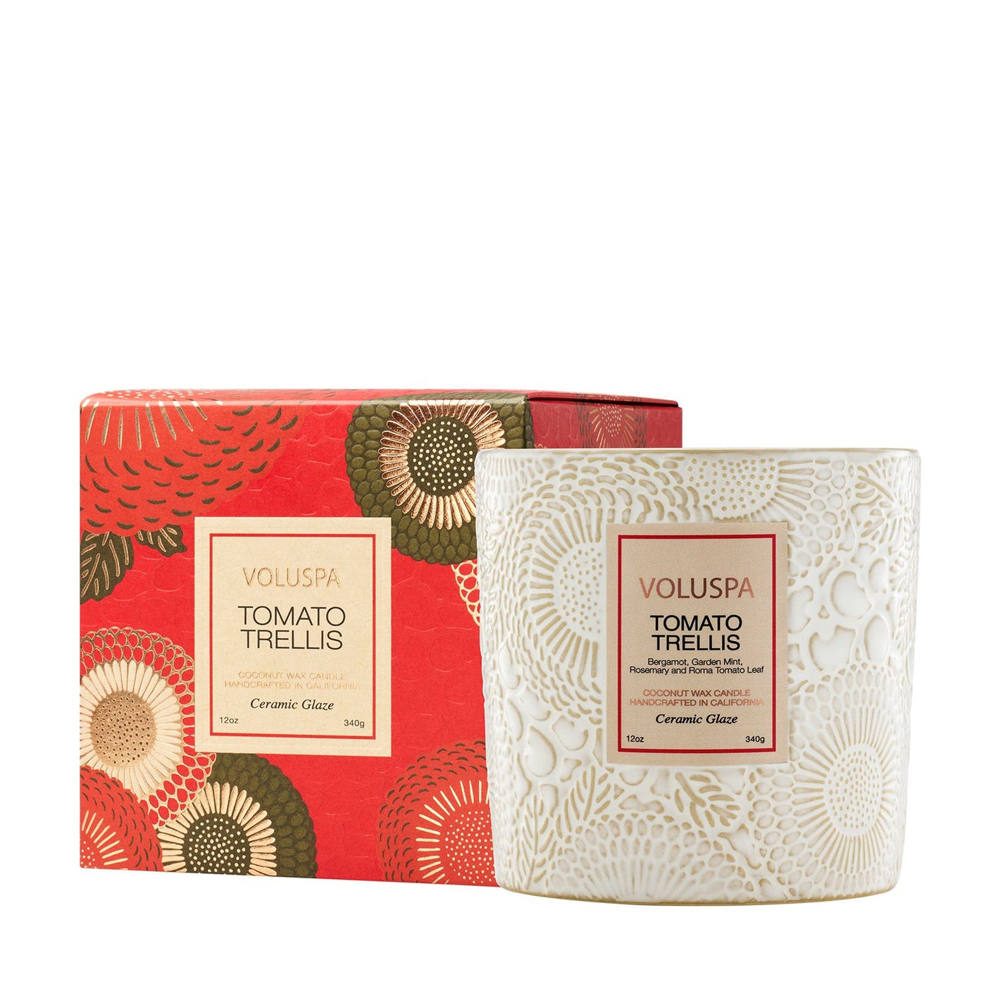 VOLUSPA Tomato Trellis Ceramic Luxe Classic Candle