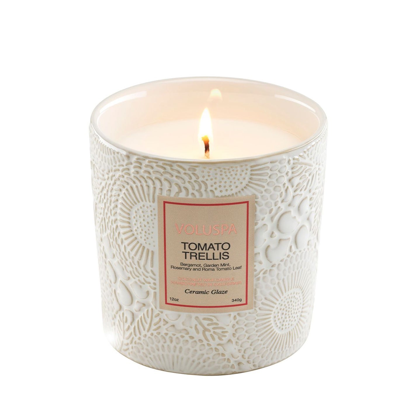 VOLUSPA Tomato Trellis Ceramic Luxe Classic Candle