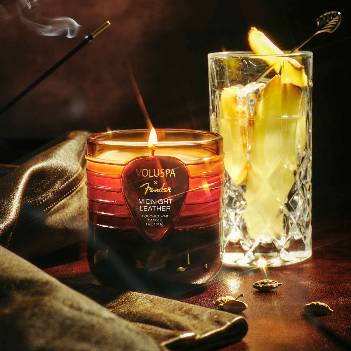 X Fender: Midnight Leather Boxed Candle