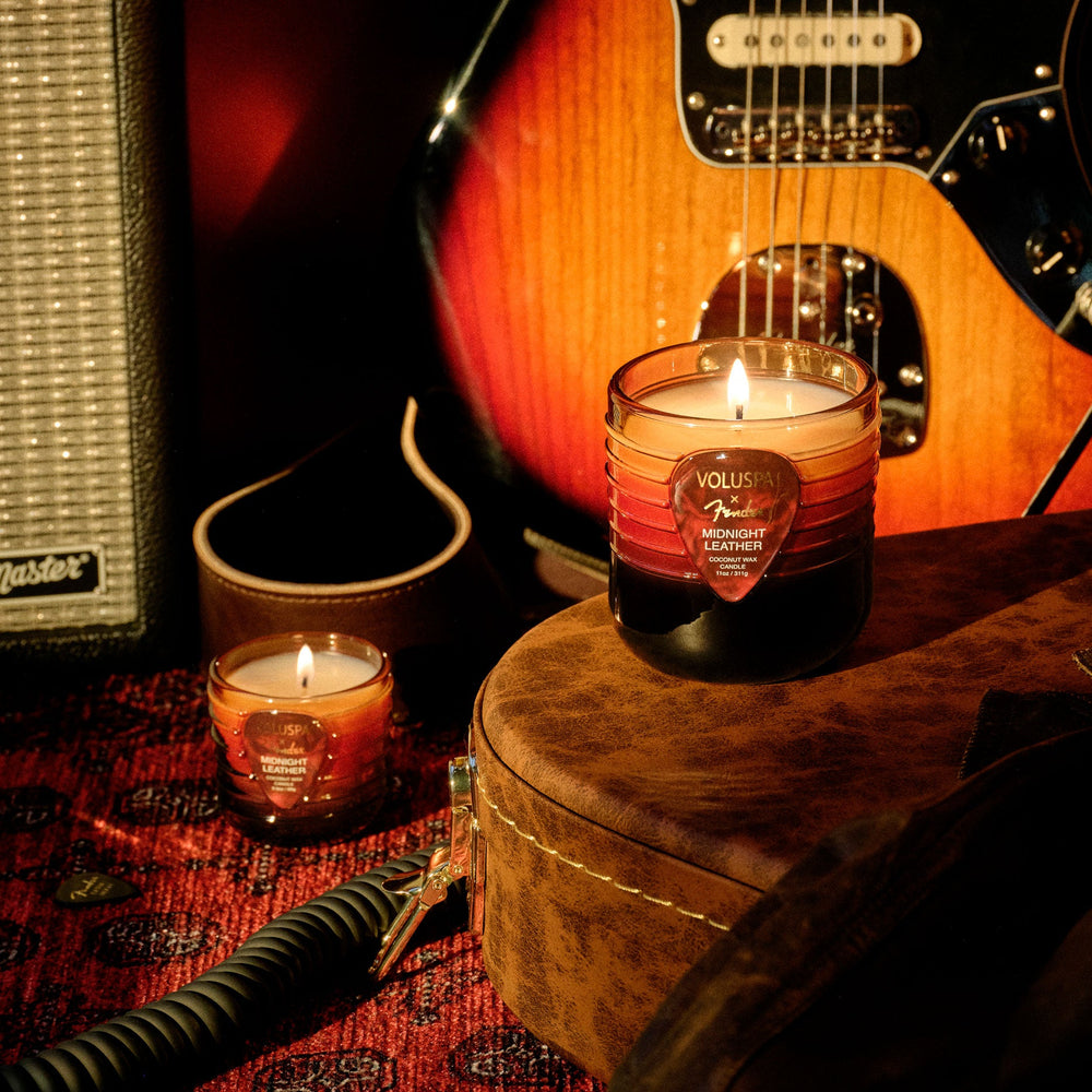 X Fender: Midnight Leather Mini Boxed Candle