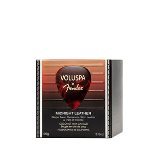 X Fender: Midnight Leather Mini Boxed Candle