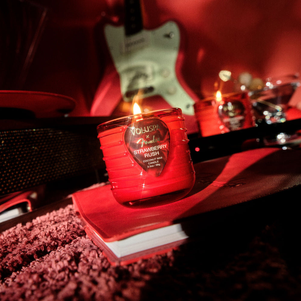 X Fender: Strawberry Rush Mini Boxed Candle