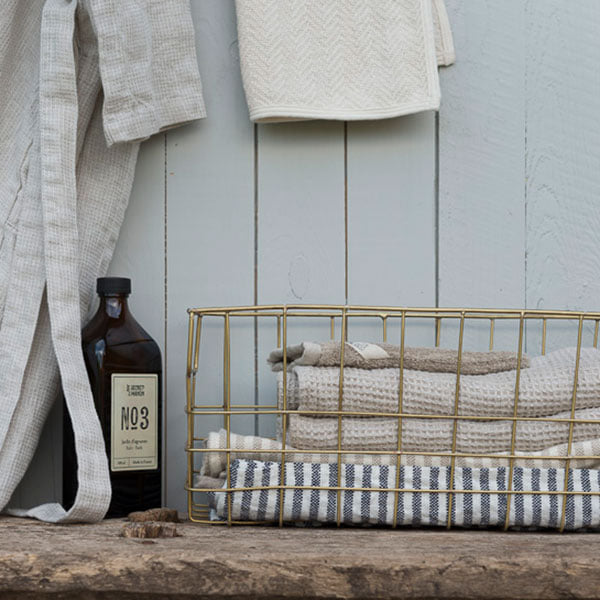 Fog Linen Work Herringbone Cotton Hand Towel