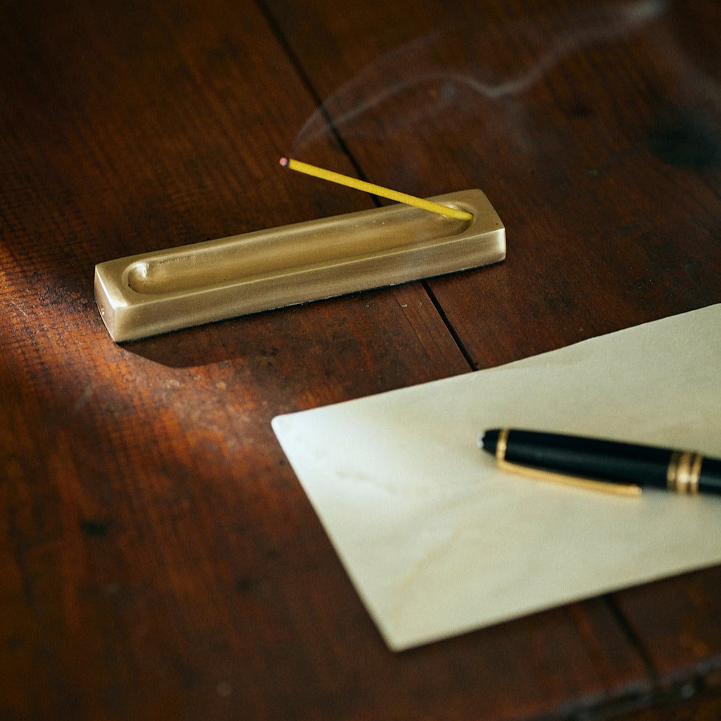 Fog Linen Work Brass Incense Holder - Rectangle