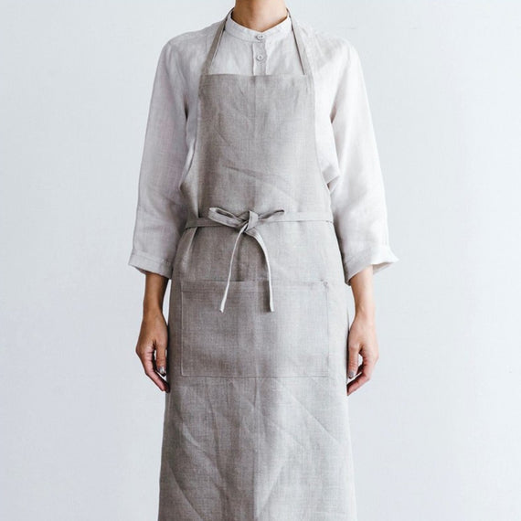 Fog Linen Work Linen Full Apron: Natural