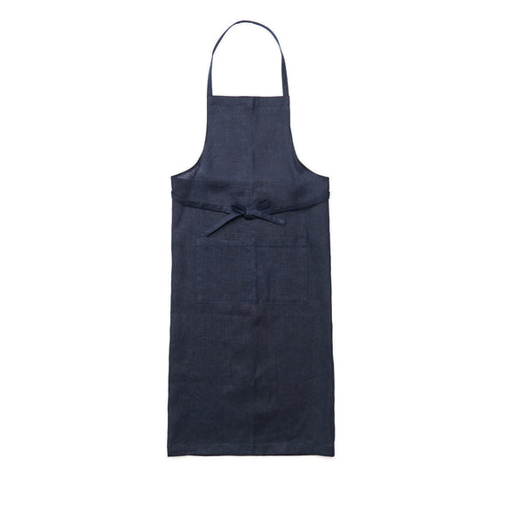 Fog Linen Work Linen Full Apron: Navy