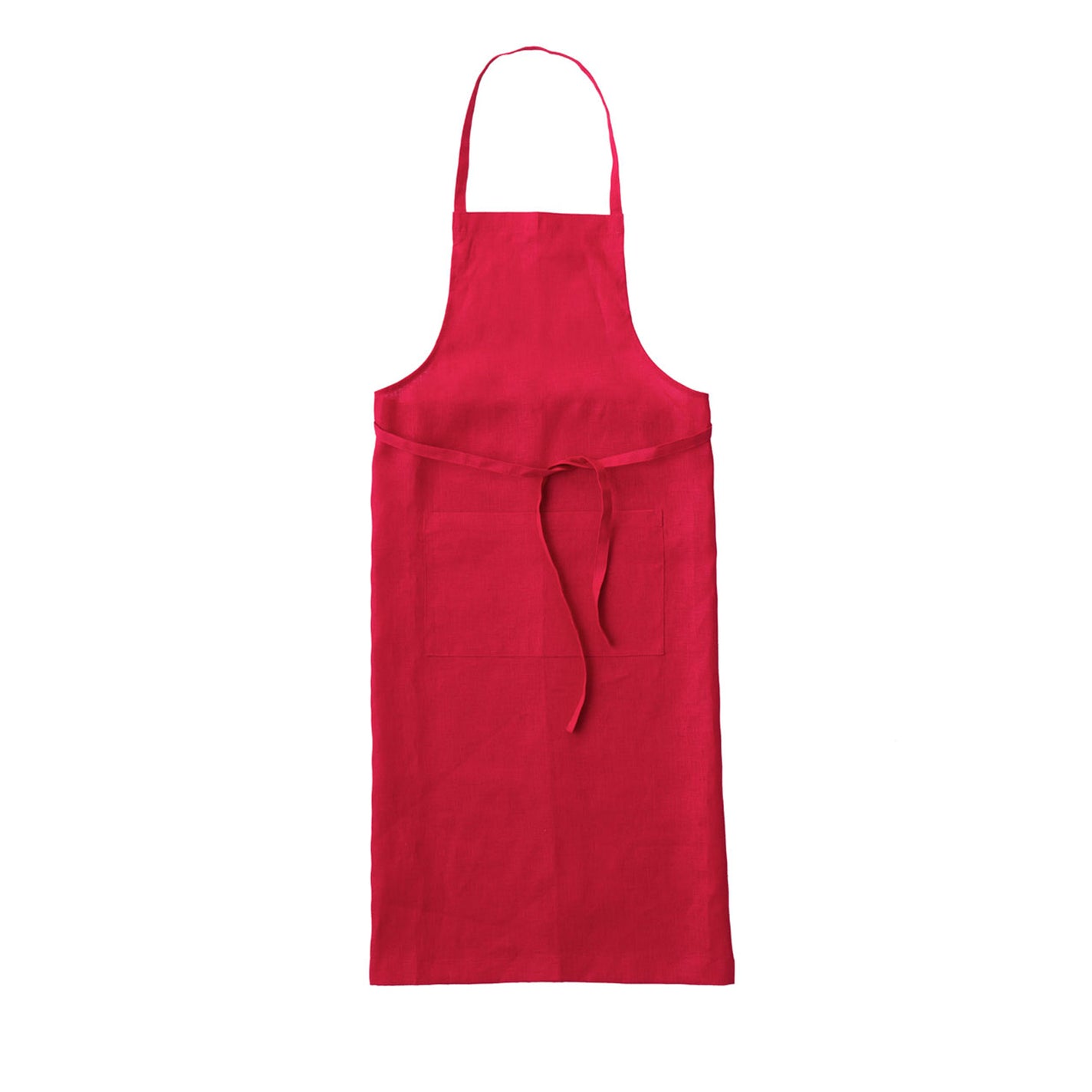 Fog Linen Work Linen Full Apron: Poppy Red