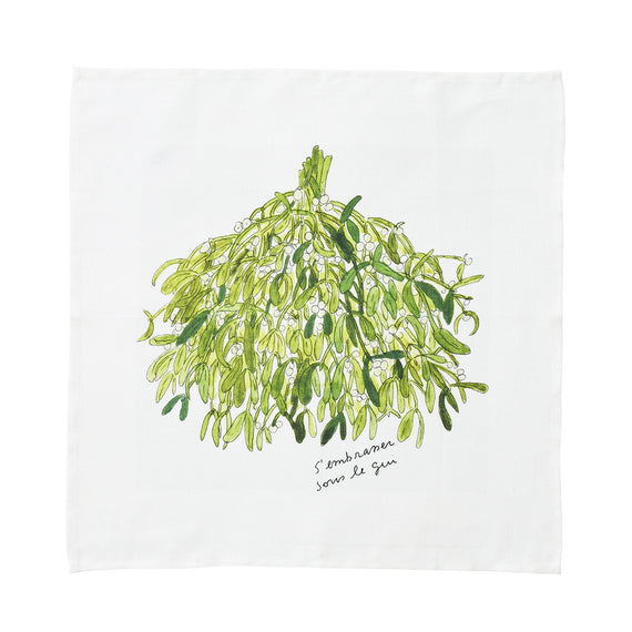 Fog Linen Work Isabelle Boinot Handkerchief Mistletoe