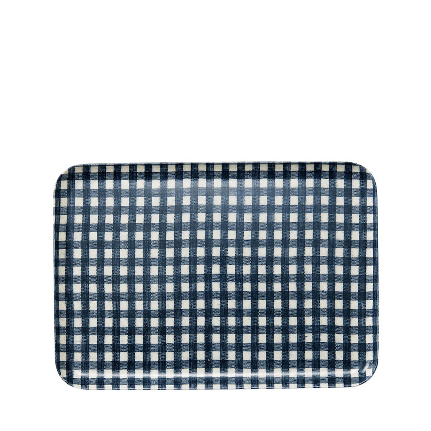 Fog Linen Work Linen Coated Tray (M): Navy White Check